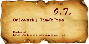 Orlovszky Timótea névjegykártya